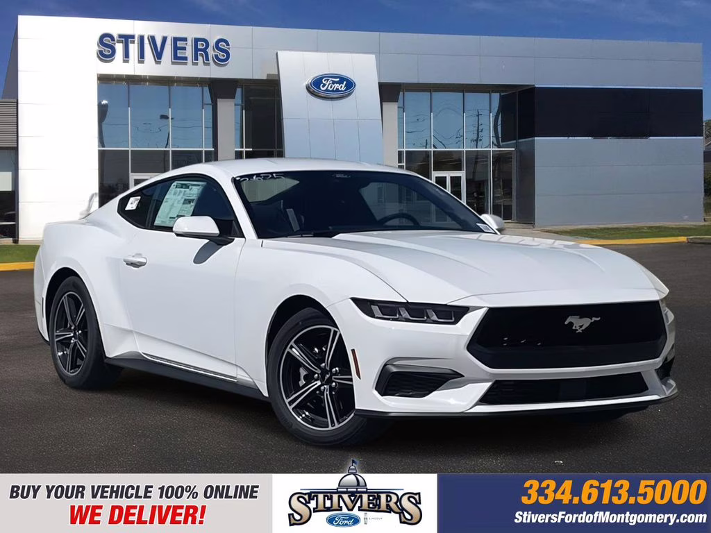 2025 Oxford White Ford Mustang EcoBoost RWD Coupe