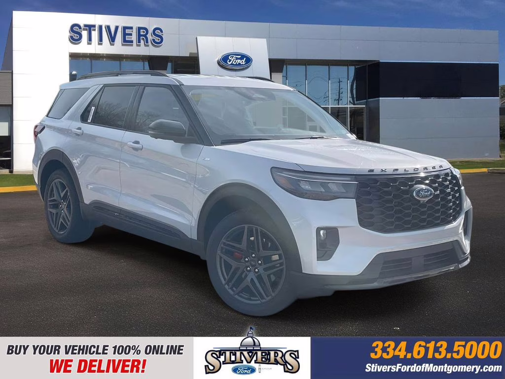 2026 Space White Metallic Ford Explorer ST-Line RWD SUV