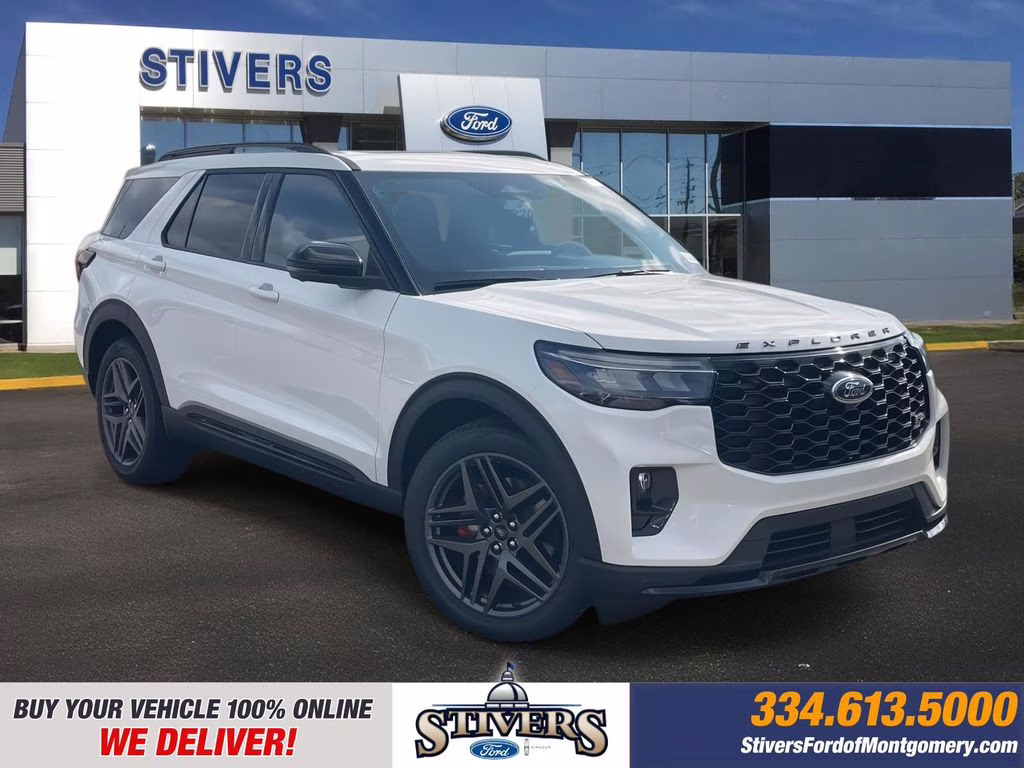 2026 Star White Metallic Tri-Coat Ford Explorer ST 4X4 SUV