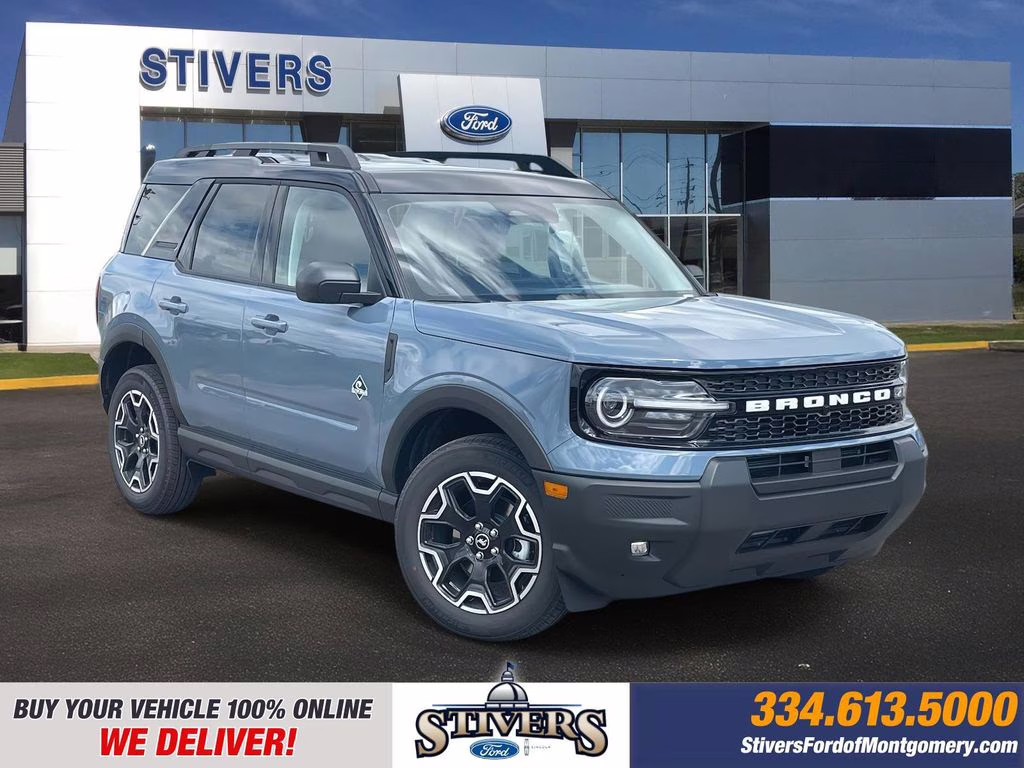 2025 Azure Gray Metallic Tri-Coat Ford Bronco Sport Outer Banks 4X4 SUV