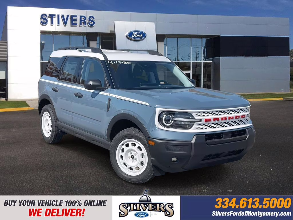 2025 Azure Gray Metallic Tri-Coat Ford Bronco Sport Heritage 4X4 SUV