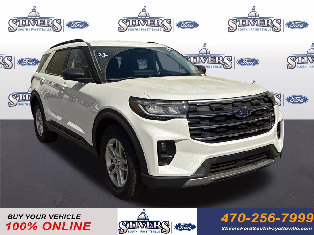 2026 Star White Metallic Tri-Coat Ford Explorer Active RWD SUV