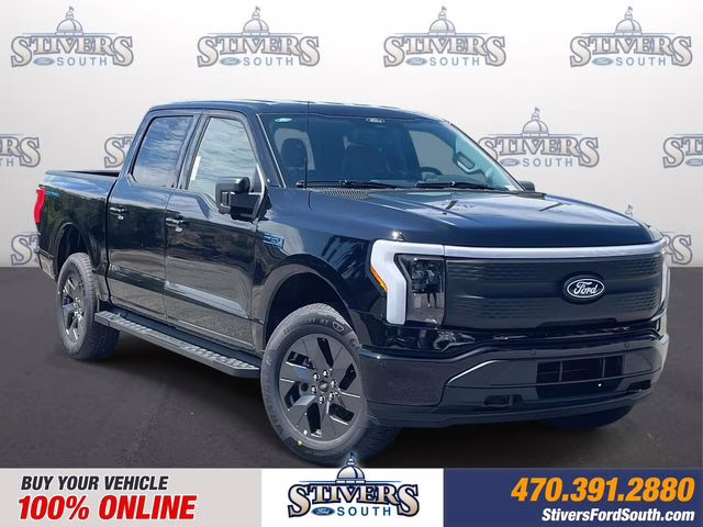2025 Black Metallic Ford F-150 Lightning Flash AWD Truck