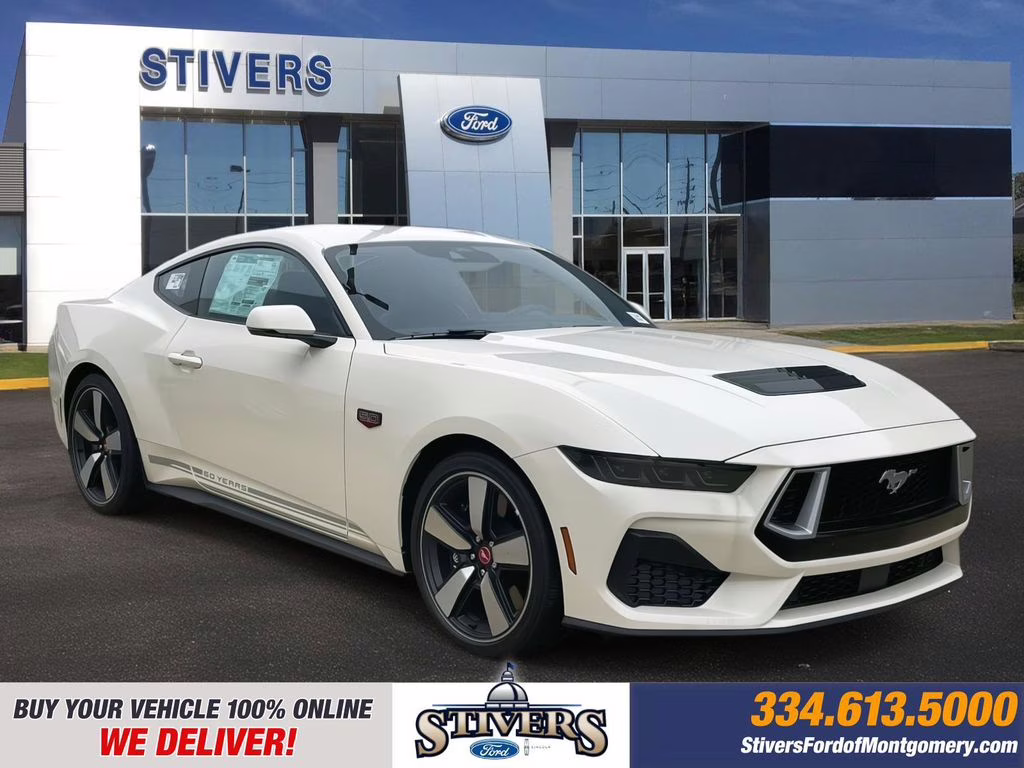 2025 Wimbledon White Ford Mustang GT Premium RWD Coupe