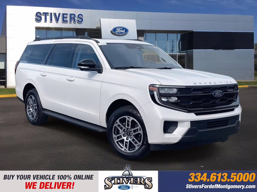 2025 Star White Metallic Tri-Coat Ford Expedition Max Active RWD SUV