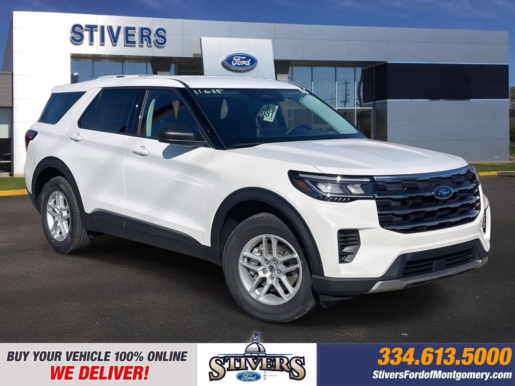 2026 Star White Metallic Tri-Coat Ford Explorer Active RWD SUV