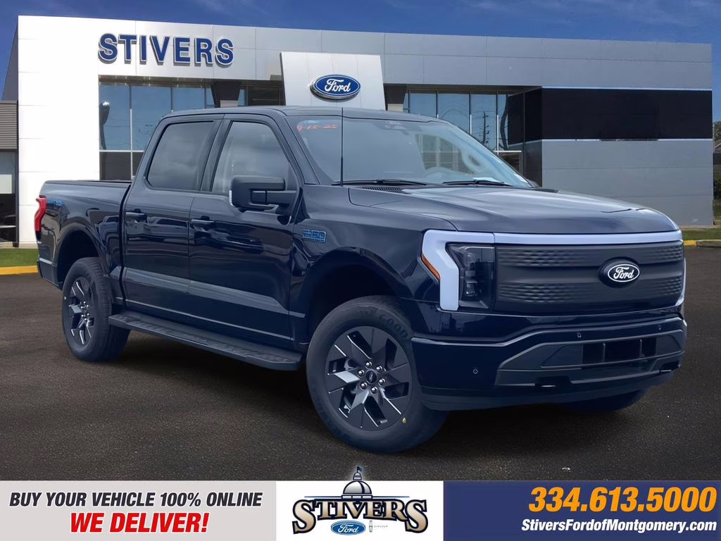 2025 Antimatter Blue Metallic Ford F-150 Lightning Flash AWD Truck