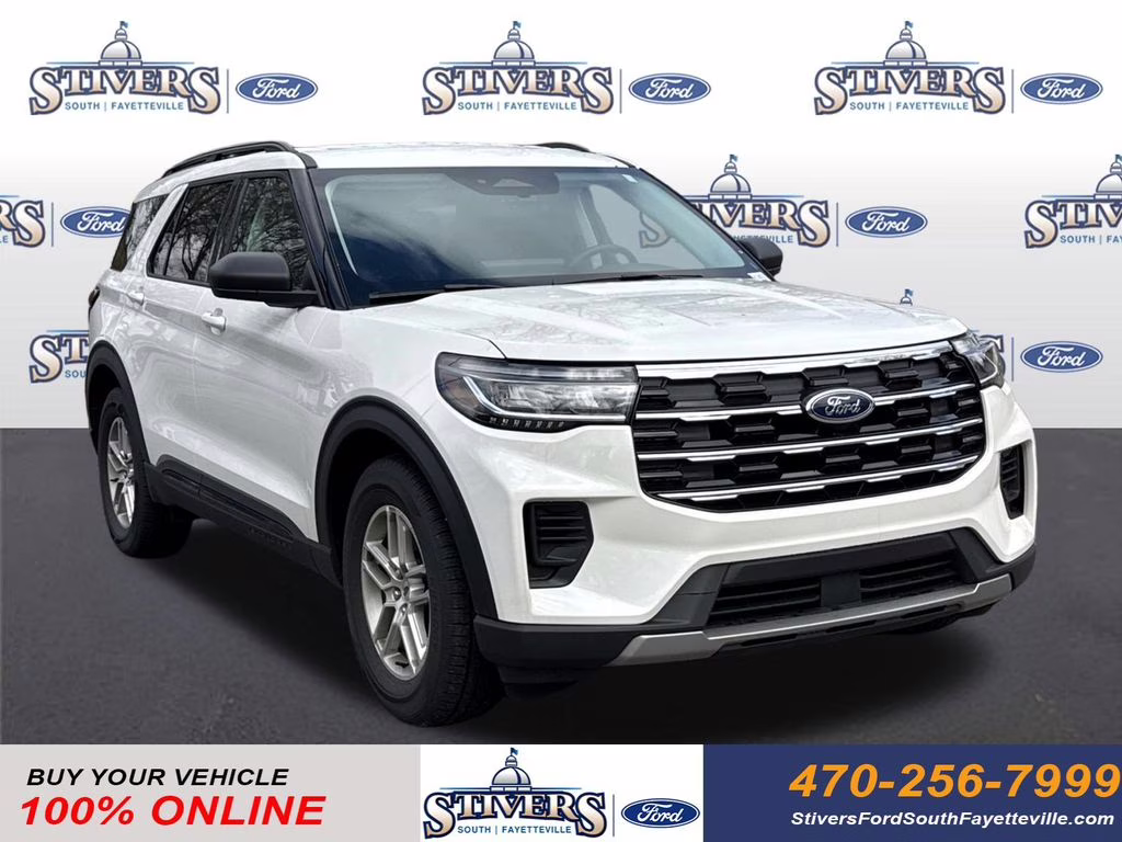 2026 Star White Metallic Tri-Coat Ford Explorer Active RWD SUV