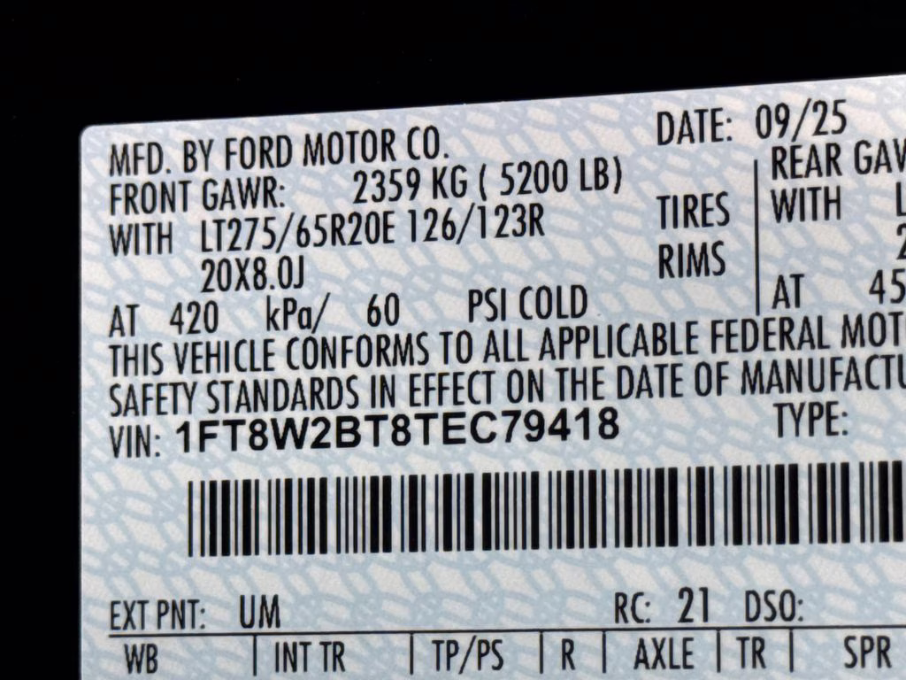 2026 Black Metallic Ford Super Duty F-250 SRW Lariat 4X4 Truck