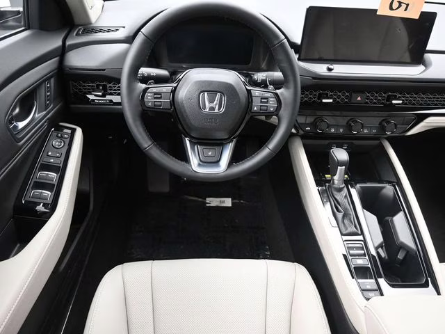 2025 Platinum White Pearl Honda Accord Hybrid Touring FWD Sedan