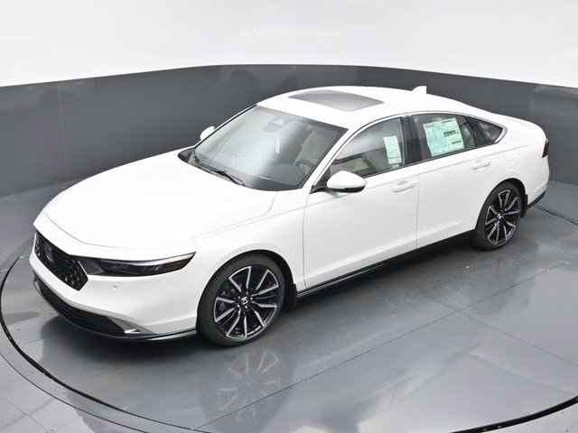 2025 Platinum White Pearl Honda Accord Hybrid Touring FWD Sedan