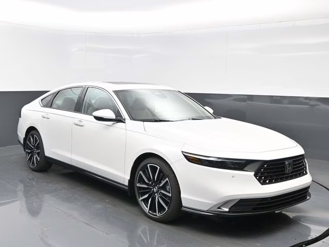 2025 Platinum White Pearl Honda Accord Hybrid Touring FWD Sedan