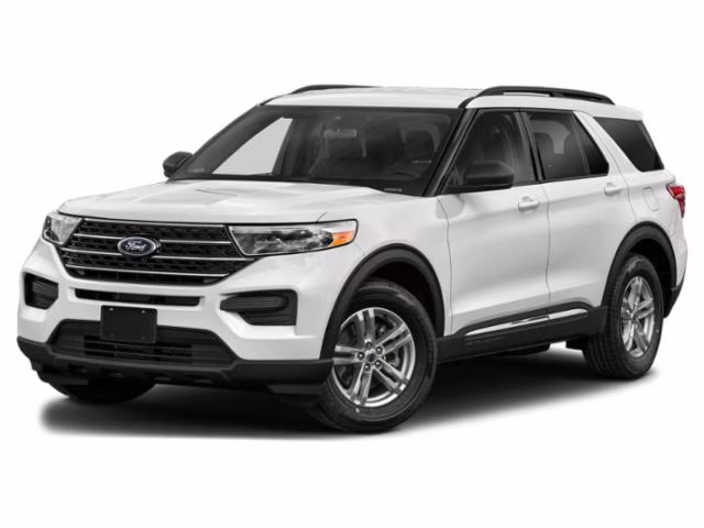 2021 Star White Metallic Tri-Coat Ford Explorer XLT 4X4 SUV