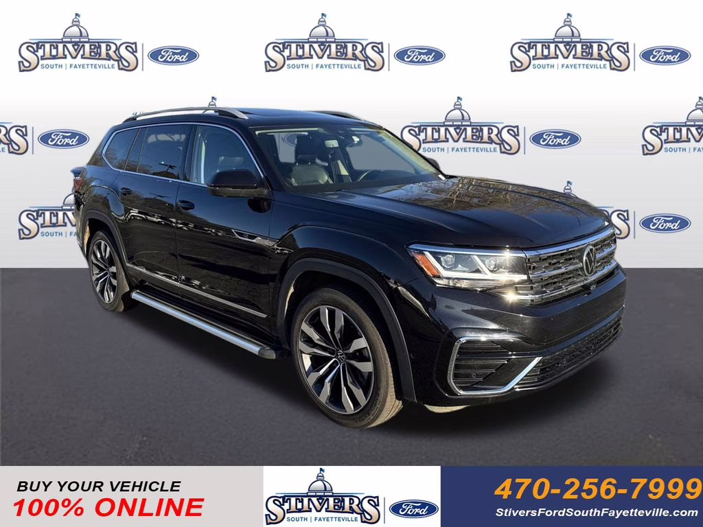 2022 Deep Black Pearl Volkswagen Atlas 3.6L V6 SEL Premium R-Line AWD SUV