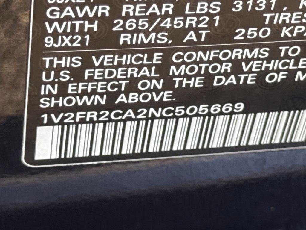 2022 Deep Black Pearl Volkswagen Atlas 3.6L V6 SEL Premium R-Line AWD SUV