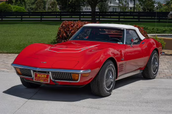 1972 Mille Miglia Red Chevrolet Corvette Convertible, 4-Speed, LT1 Duntov Award, Factory AC RWD Convertible