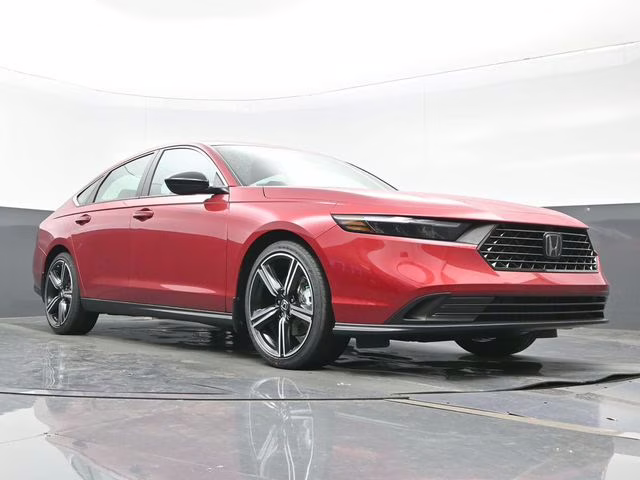 2025 Radiant Red Metallic Honda Accord Hybrid Sport FWD Sedan