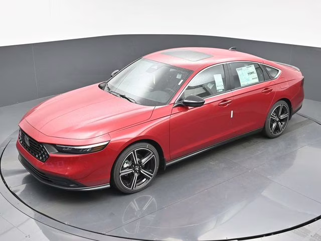 2025 Radiant Red Metallic Honda Accord Hybrid Sport FWD Sedan