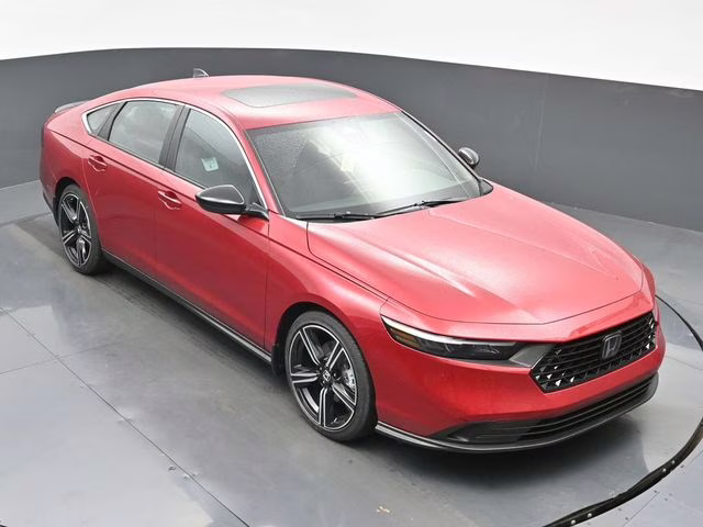 2025 Radiant Red Metallic Honda Accord Hybrid Sport FWD Sedan