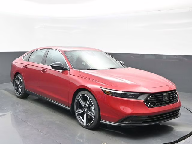 2025 Radiant Red Metallic Honda Accord Hybrid Sport FWD Sedan