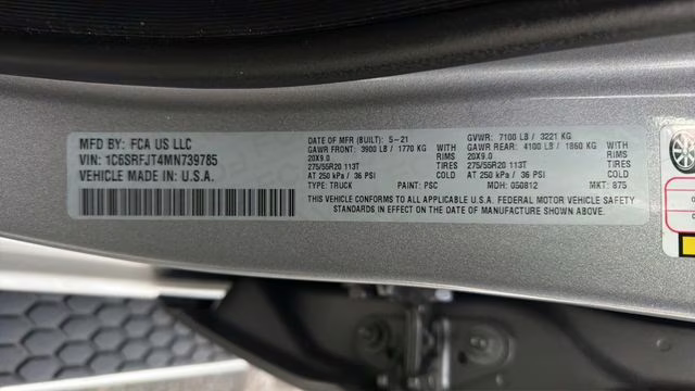 2021 Billet Silver Metallic Clearcoat Ram 1500 Laramie 4X4 Truck