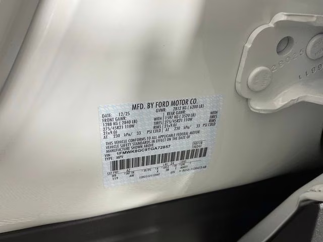 2026 White Metallic Ford Explorer ST 4X4 SUV