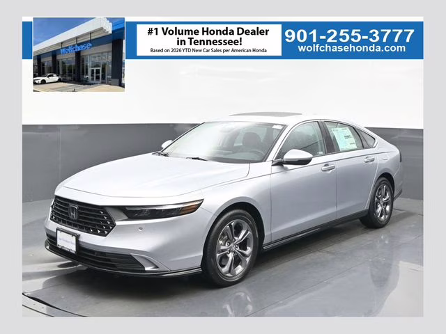 2025 Solar Silver Metallic Honda Accord Hybrid EX-L FWD Sedan