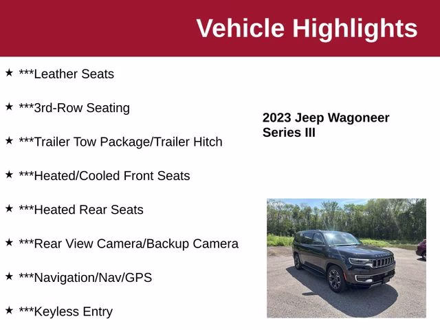2023 Diamond Black Crystal Pearlcoat Jeep Wagoneer Series III 4X4 SUV