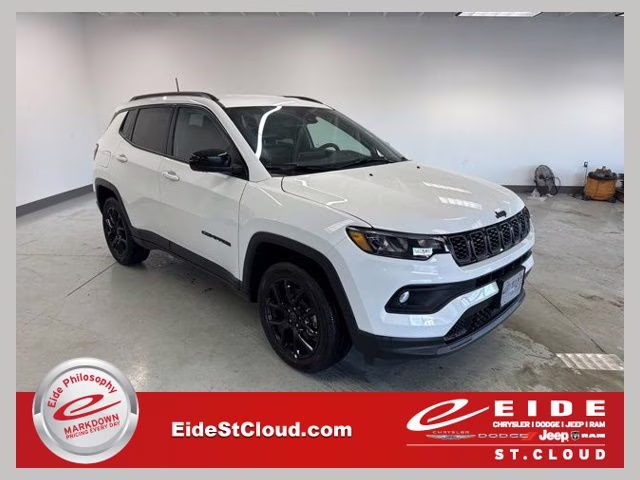 2026 Bright White Clearcoat Jeep Compass Latitude 4X4 SUV