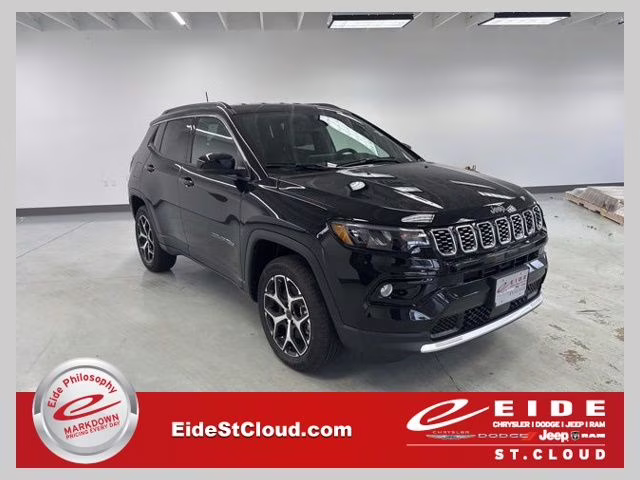 2026 Diamond Black Crystal Pearlcoat Jeep Compass Limited 4X4 SUV