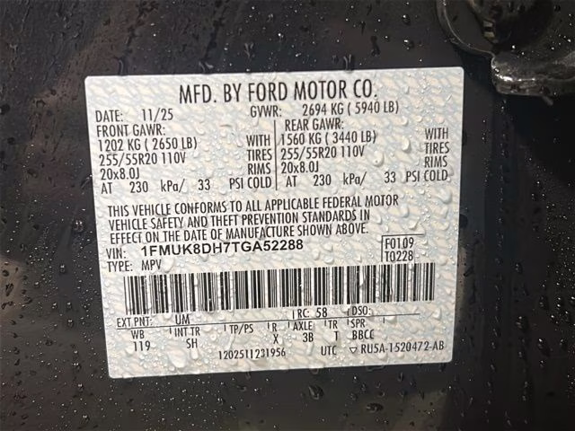 2026 Agate Black Metallic Ford Explorer Active 4X4 SUV