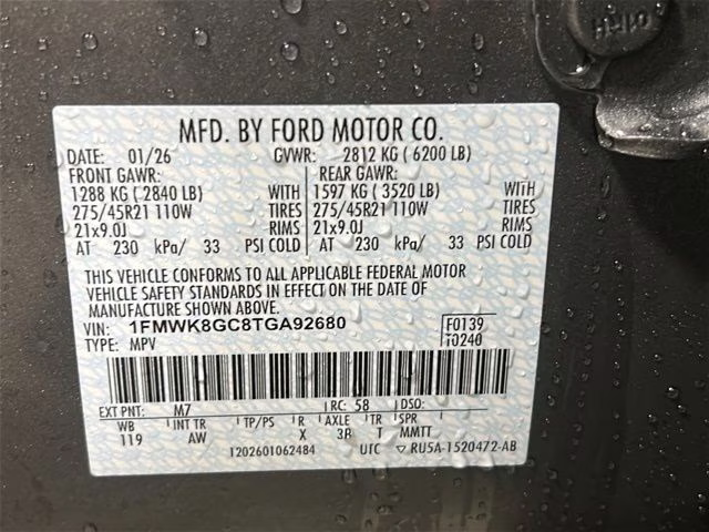 2026 Carbonized Gray Metallic Ford Explorer ST 4X4 SUV