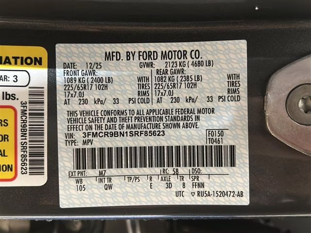 2025 Carbonized Gray Metallic Ford Bronco Sport Big Bend 4X4 SUV