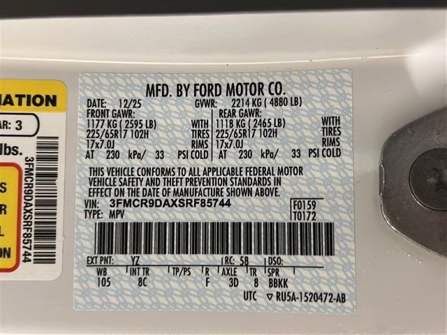 2025 Oxford White Ford Bronco Sport Badlands 4X4 SUV