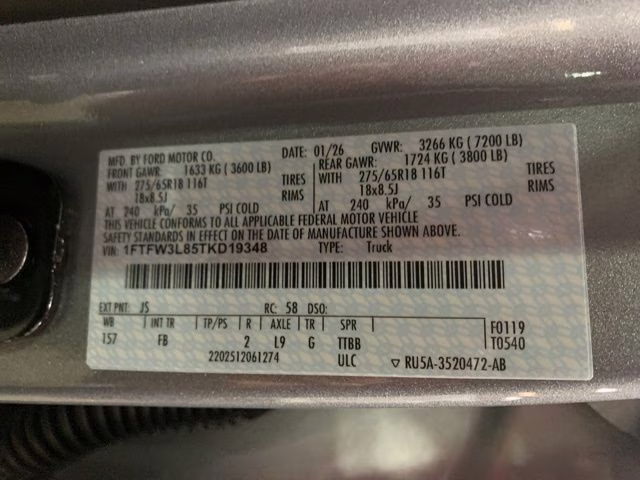 2026 Iconic Silver Metallic Ford F-150 XLT Black Appearance 4X4 Truck