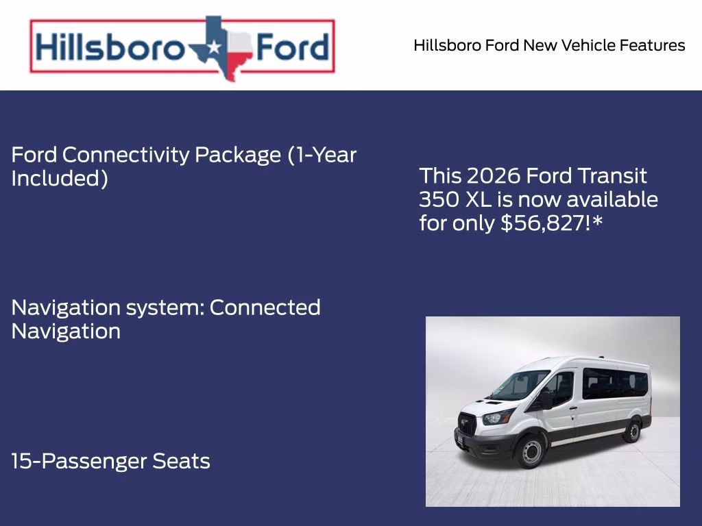 2026 Oxford White Ford Transit-350 XL RWD Crossover