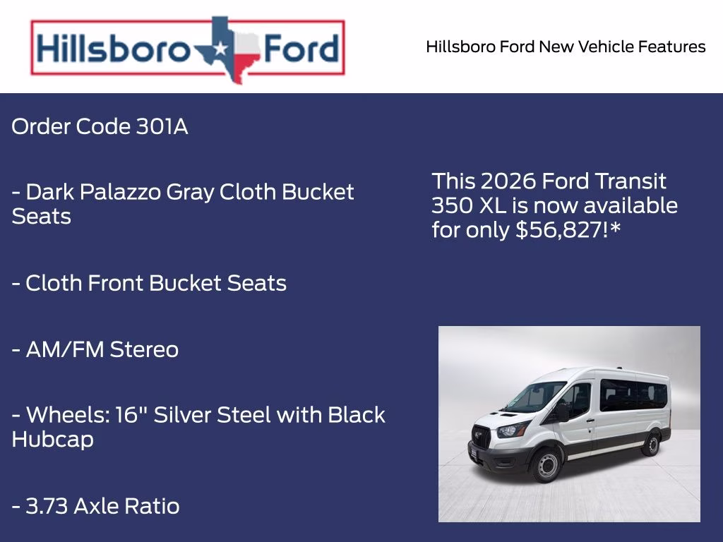 2026 Oxford White Ford Transit-350 XL RWD Crossover
