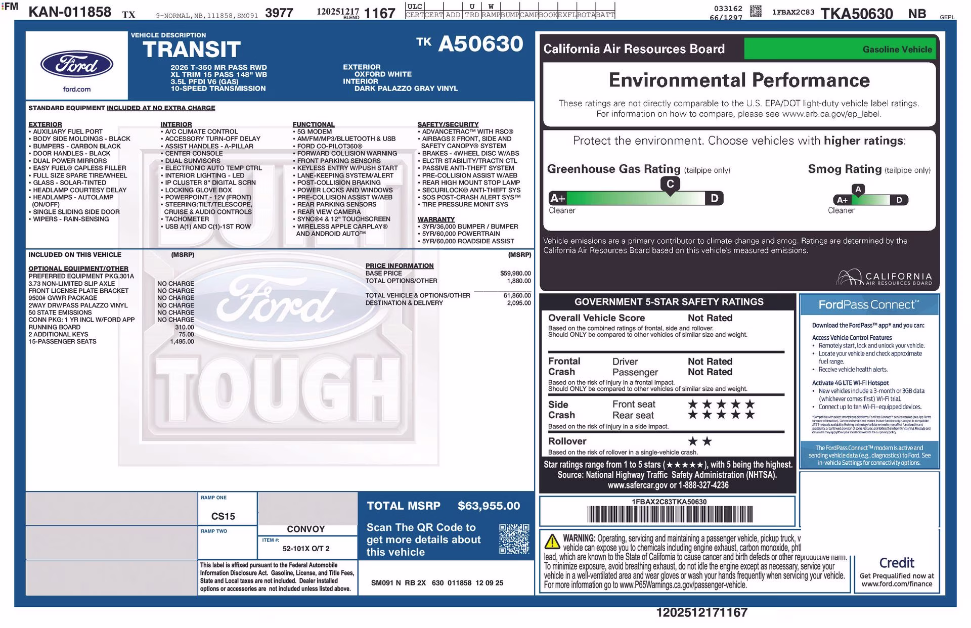 2026 Oxford White Ford Transit-350 XL RWD Crossover