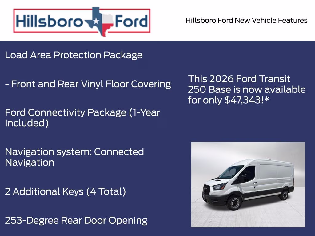 2026 Oxford White Ford Transit-250 Base RWD Van