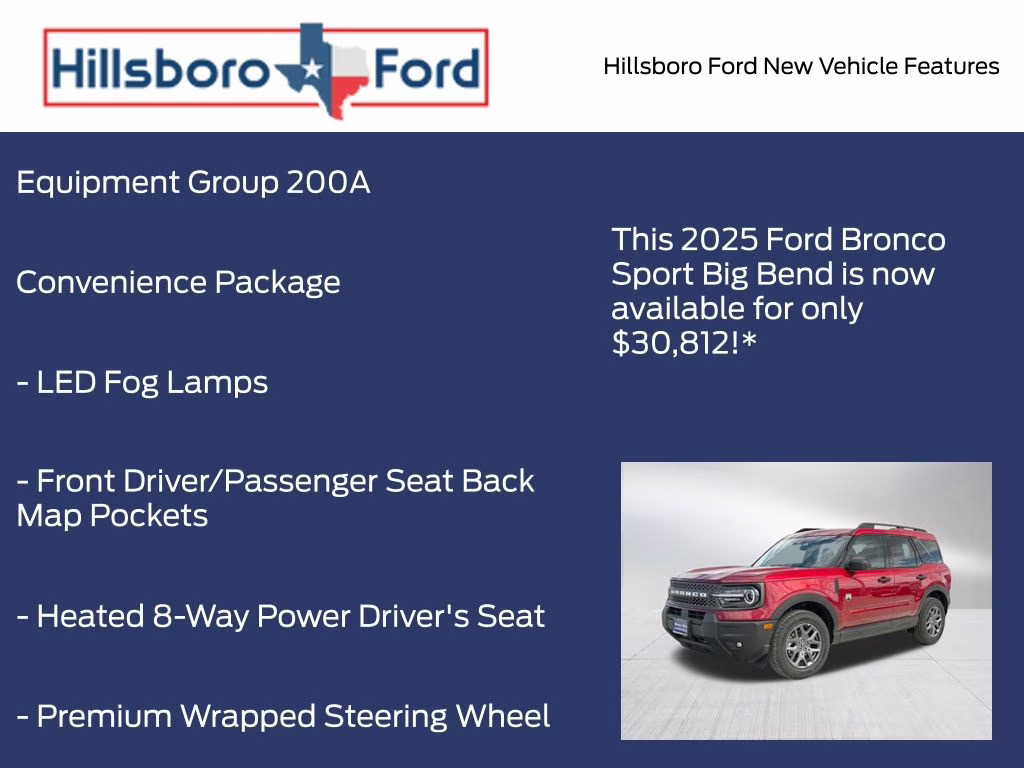 2025 Ruby Red Metallic Tinted Clearcoat Ford Bronco Sport Big Bend 4X4 SUV