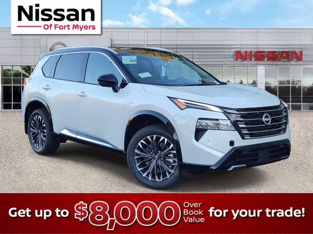 2026 Everest White Pearl/Super Black Nissan Rogue Platinum AWD SUV