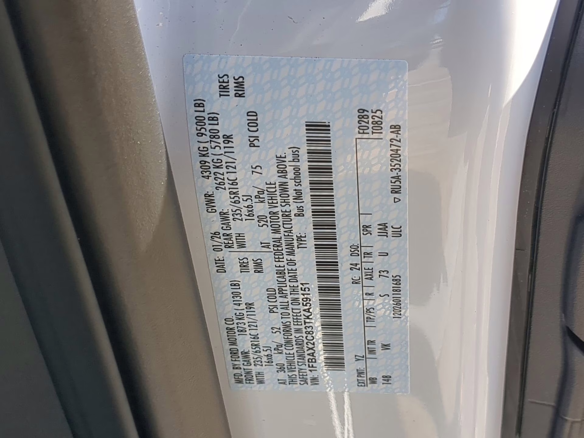 2026 Oxford White Ford Transit Passenger Wagon XL RWD Van