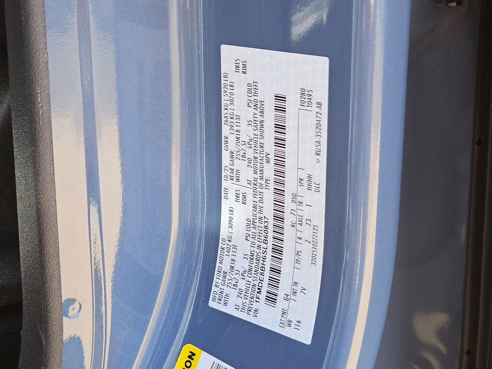 2025 Azure Gray Metallic Ford Bronco Outer Banks 4X4 SUV