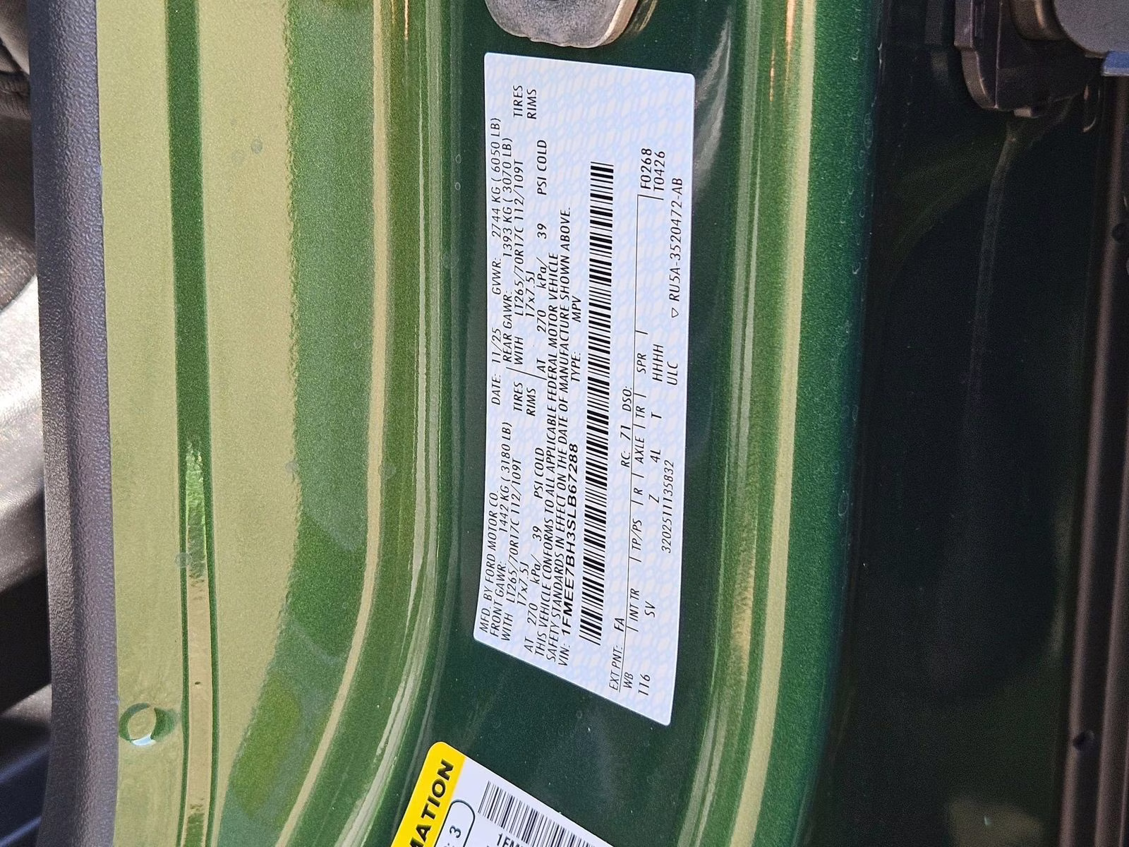 2025 Green Metallic Ford Bronco Big Bend 4X4 SUV