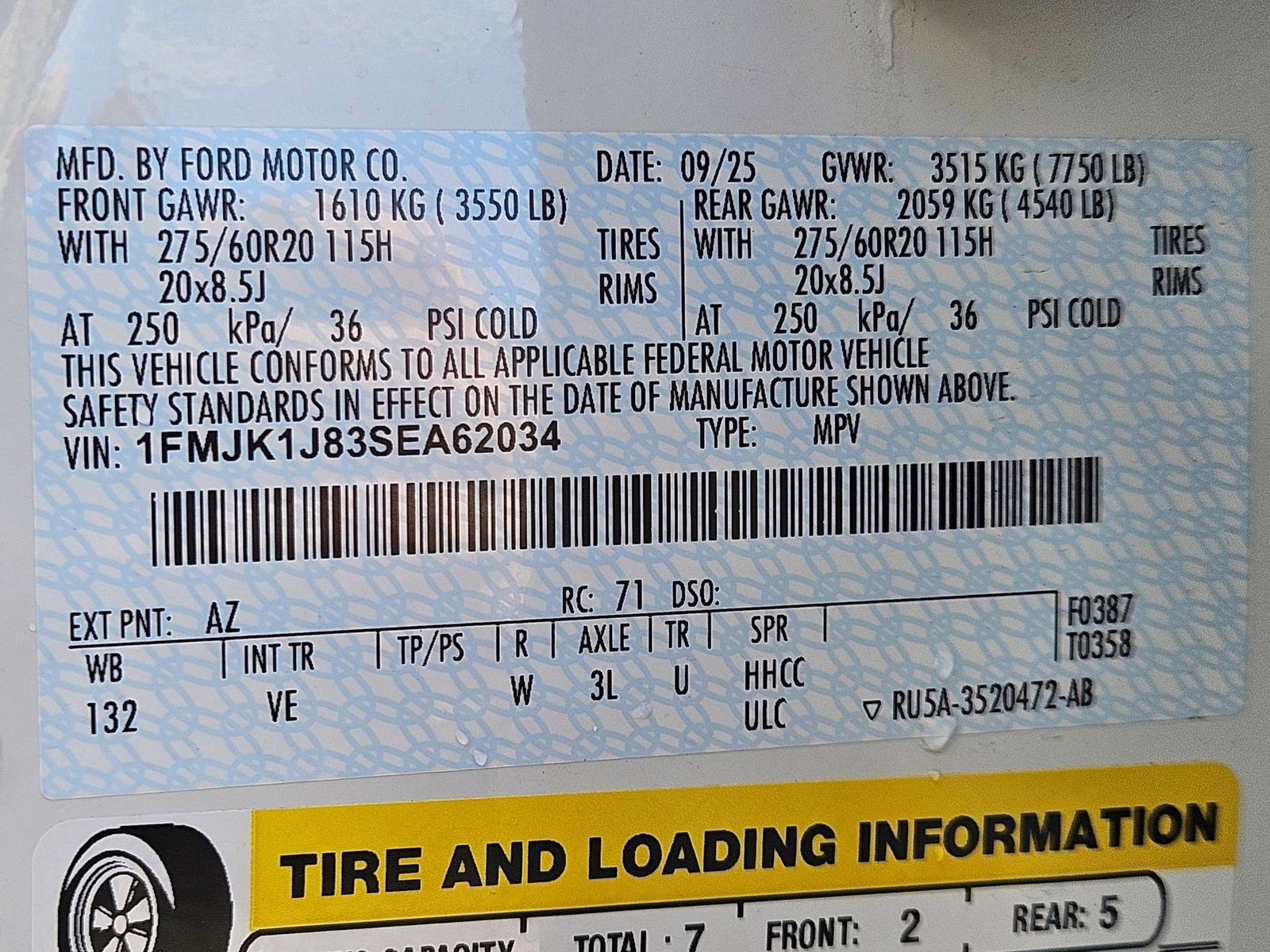 2025 White Metallic Ford Expedition Max Active 4X4 SUV