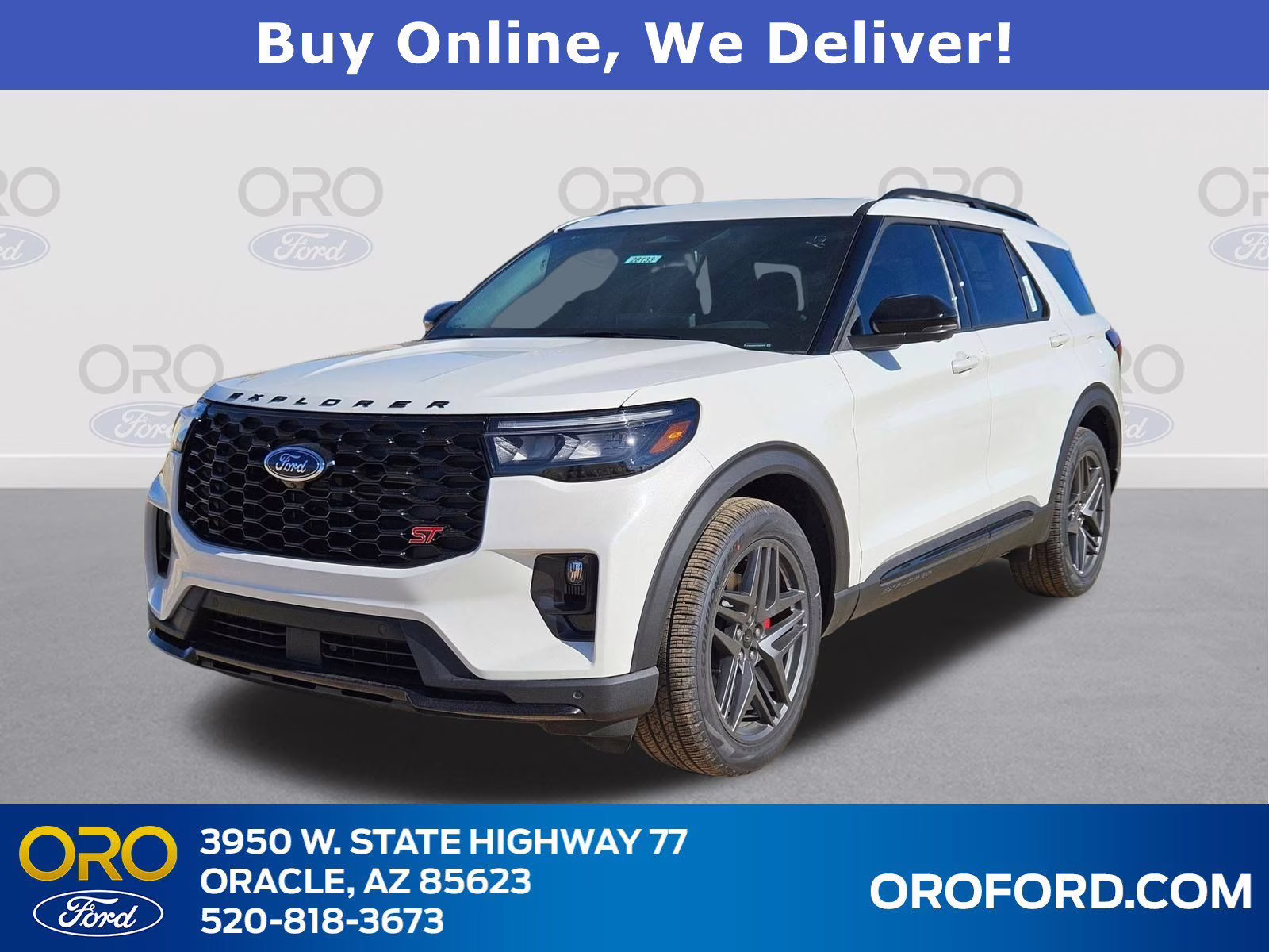 2026 White Metallic Ford Explorer ST 4X4 SUV