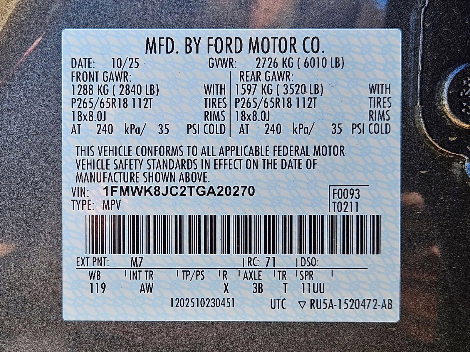 2026 Gray Metallic Ford Explorer Tremor 4X4 SUV