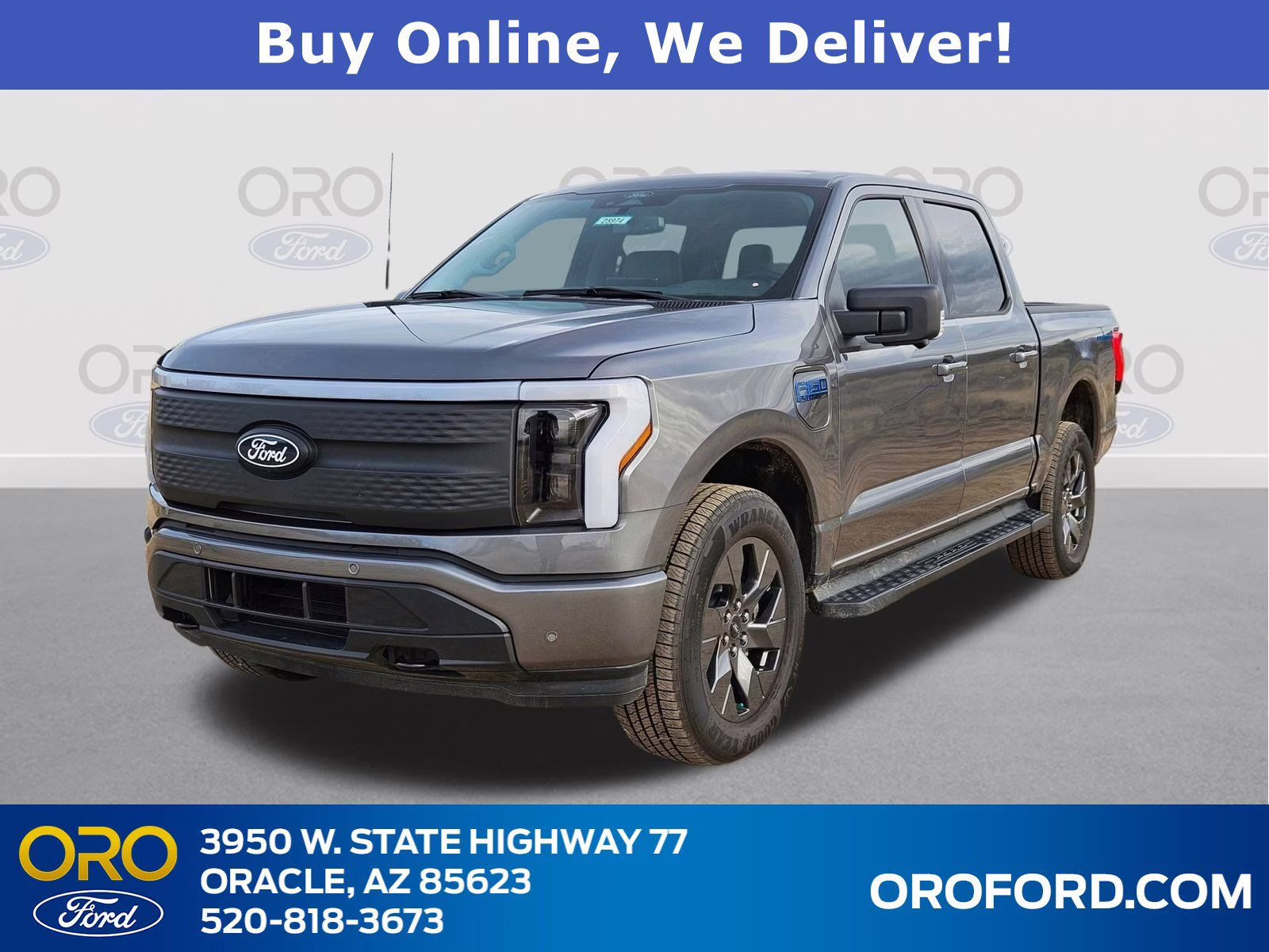 2025 Gray Metallic Ford F-150 Lightning Flash AWD Truck