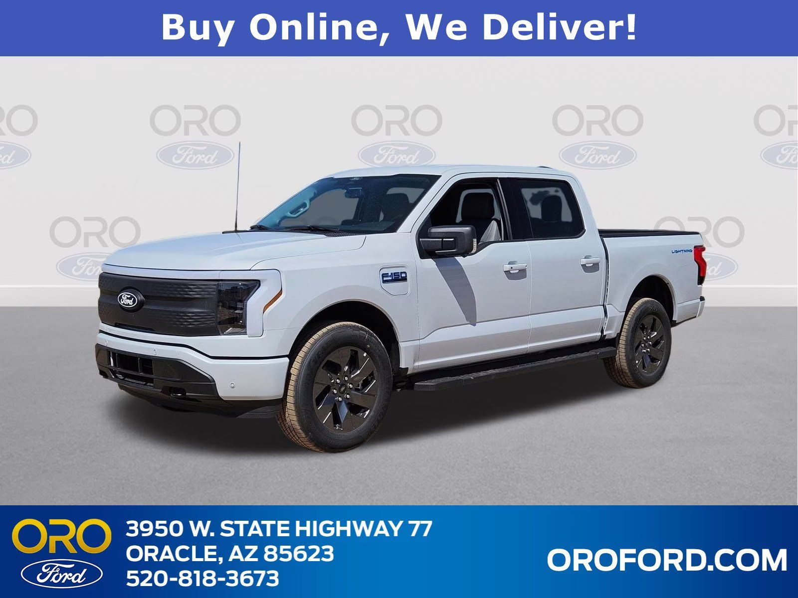 2025 White Metallic Ford F-150 Lightning Flash AWD Truck