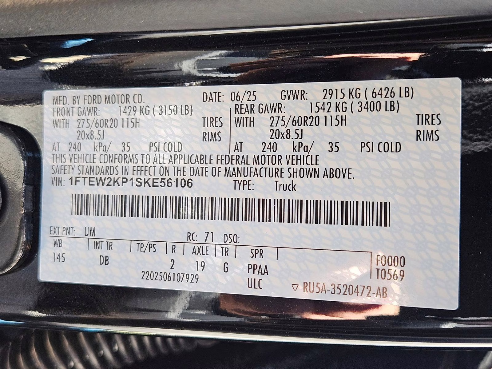 2025 Black Metallic Ford F-150 STX RWD Truck